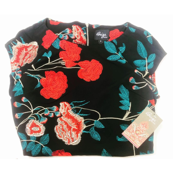 SOLD ECI Black Floral Embroidery Midi Dress Sz 6 - Picture 7 of 8